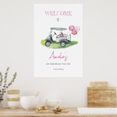 Roze Golf Thema Welkom Poster (Keuken)
