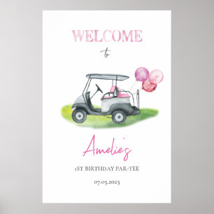 Roze Golf Thema Welkom Poster