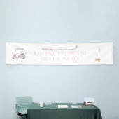 Roze golf thema welkom verjaardag teken spandoek (Beurs)