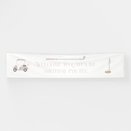 Roze golf thema welkom verjaardag teken spandoek