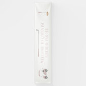 Roze golf thema welkom verjaardag teken spandoek (Verticaal)