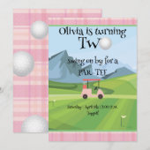 Roze Golf, tweede verjaardag Kaart (Voorkant / Achterkant)