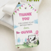 Roze Golf Verjaardagsfeestje Dank u Label Cadeaulabel