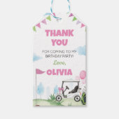 Roze Golf Verjaardagsfeestje Dank u Label Cadeaulabel (Voorkant)