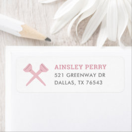 Roze Golf verjaardagsfeestje retouradres Etiket