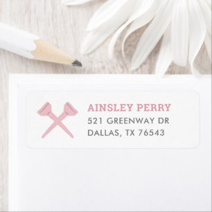 Roze Golf verjaardagsfeestje retouradres Etiket