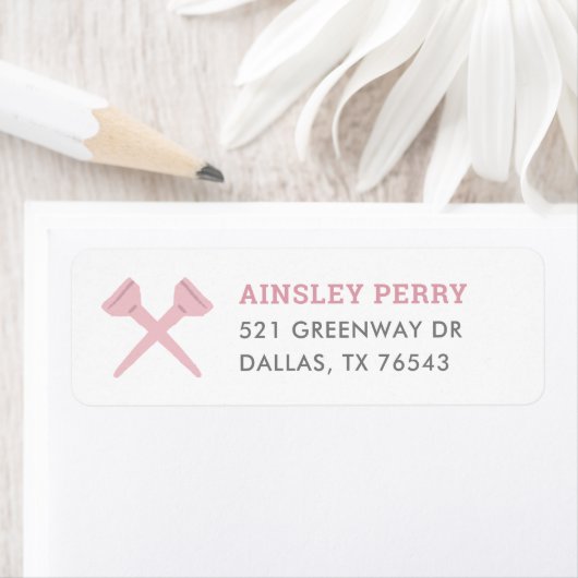 Roze Golf verjaardagsfeestje retouradres Etiket (Insitu)