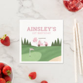 Roze Golf verjaardagsfeestje Servet (Insitu)