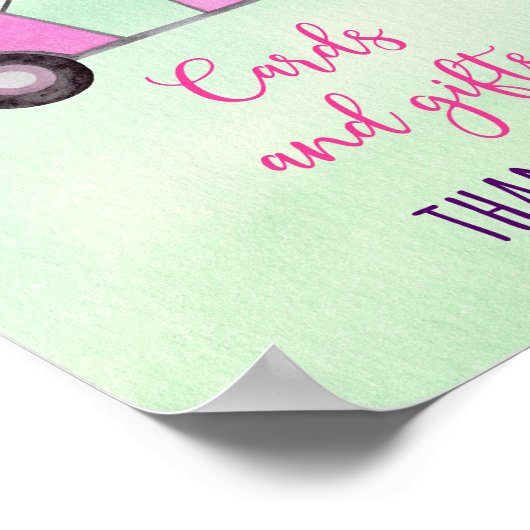 Roze Golf Verjaardagskaarten en Cadeaubordje Poster (Hoek)