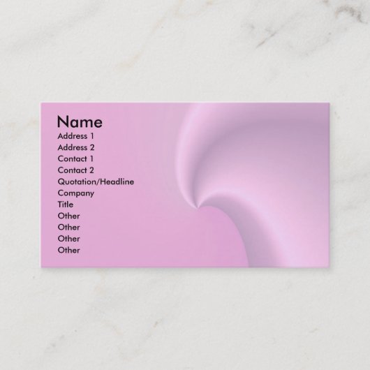 Roze golf visitekaartje (Voorkant)
