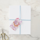 Roze Golfachtige Retro 67 Valentijnstag Label Cadeaulabel (Met Touw)