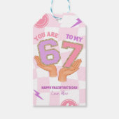 Roze Golfachtige Retro 67 Valentijnstag Label Cadeaulabel (Voorkant)