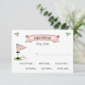 Roze Golfbal en Bowtie Pin RSVP-kaarten RSVP Kaartje (Staand voorkant)