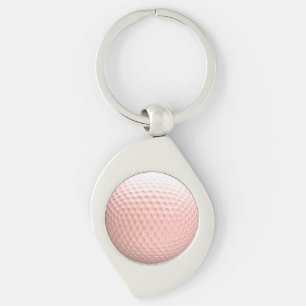 Roze Golfbal met zwarte getallen Sport Sleutelhanger