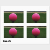 Roze Golfbal op een golfbaan in een berg Rechthoekige Sticker (Vel)
