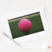 Roze Golfbal op een golfbaan in een berg Rechthoekige Sticker (Envelop)