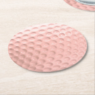 Roze Golfbal Sport Ronde Kartonnen Onderzetter