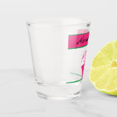 Roze Golfbal voor vrouwen op T-shirt Golfer-naam Shot Glas (Links)