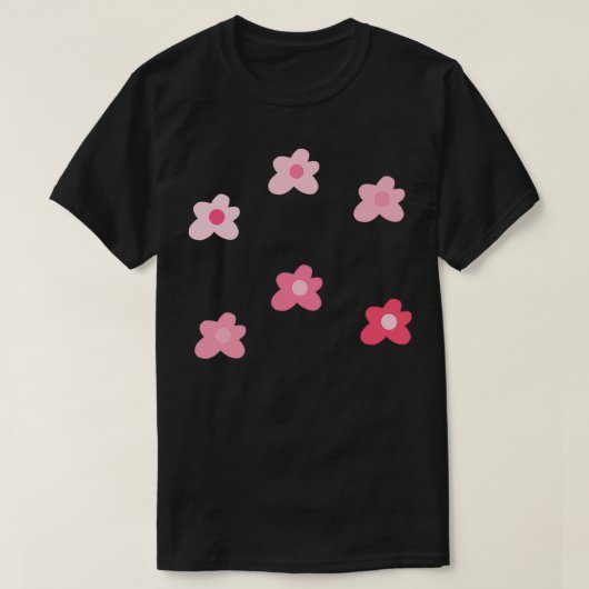 roze golfbloemen t-shirt (Design voorkant)