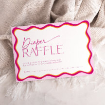 Roze Golfbretrand Luier Raffle Ticket Baby Shower