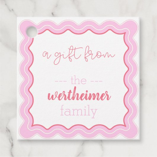 roze golfcadeau labels (Voorkant)