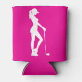 Roze Golfen Verjaardag Lady Surprise Blikjeskoeler (Voorkant)