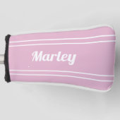 Roze Golfer Sport Dames Vrouwen Trendy Monogram Golfheadcover (Voorkant)
