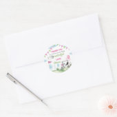 Roze Golffeestetiketten Verjaardag Baby shower Ronde Sticker (Envelop)