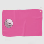 Roze golfhanddoek met op maat gemaakt monogram, ee (Horizontaal)