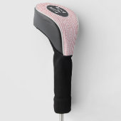 Roze golfhoes met moderne witte streep golfheadcover (Schuin)