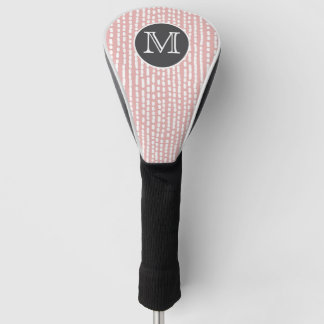 Roze golfhoes met moderne witte streep golfheadcover