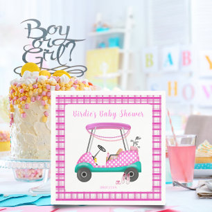Roze Golfkar Babybenodigdheden Baby Shower Servet