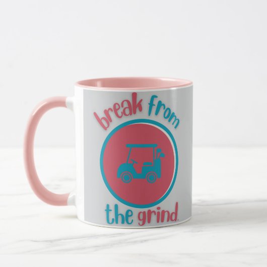 Roze Golfkar Coffee Mug Mok (Links)