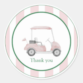 Roze golfkar Dank u Stickers