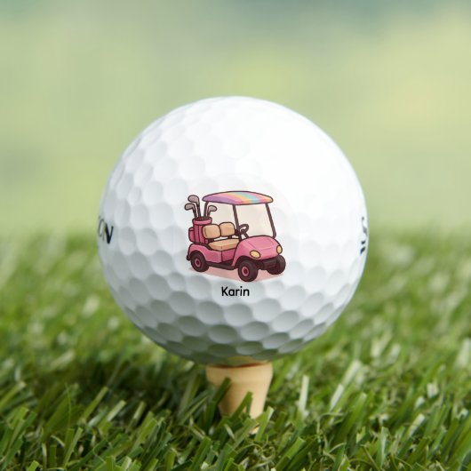 Roze golfkar gepersonaliseerd golfballen (Insitu Shirt)