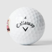 Roze golfkar gepersonaliseerd golfballen (Logo)