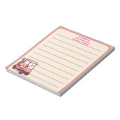 Roze golfkar gepersonaliseerd notitieblok (Linkerzijde)