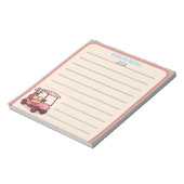 Roze golfkar gepersonaliseerd notitieblok (Linkerzijde)