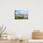 Roze golfkar in de Bahama's Poster (Keuken)