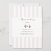 Roze golfkar kleine putter op de weg kaart (Voorkant)