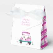 Roze Golfkar met Baby shower Dank u Favor Bedankdoosjes (Voorkant Zijde)