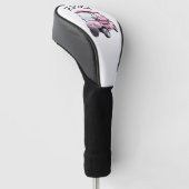 Roze Golfkar met Naam Golfheadcover (Schuin)