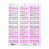 Roze Golfkar Monogram Retouradreslabel Etiket (Full Sheet)