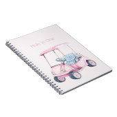 Roze Golfkar Notitieboek (Rechterzijde)