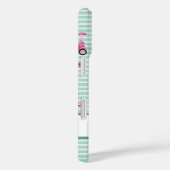 Roze Golfkarren Blauwgroen Gestreept Gepersonalise Case-Mate iPhone Case (Achterkant / Rechts)