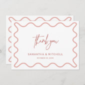 Roze Golflijn Bedankkaart (Voorkant / Achterkant)