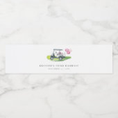 Roze Golfverjaardag Par-t-shirt Waterfles Etiket (Enkel label)