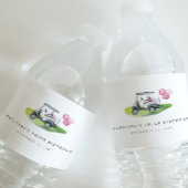 Roze Golfverjaardag Par-t-shirt Waterfles Etiket