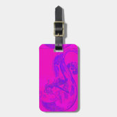 roze golfvormig bagagelabel (Voorkant verticaal)