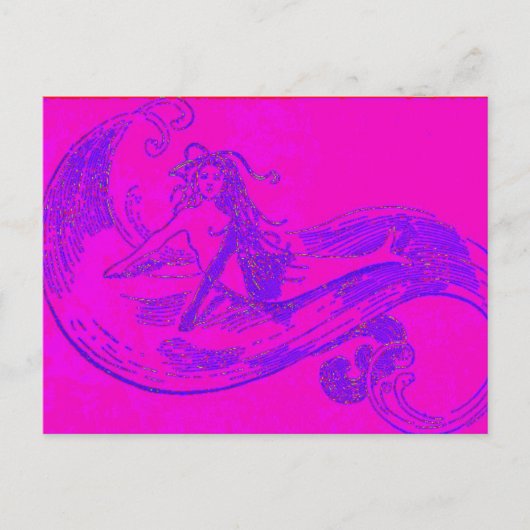 roze golfvormig briefkaart (Voorkant)